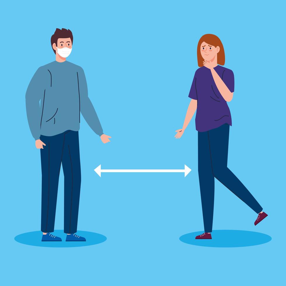 Coronavirus social distancing campaign vector