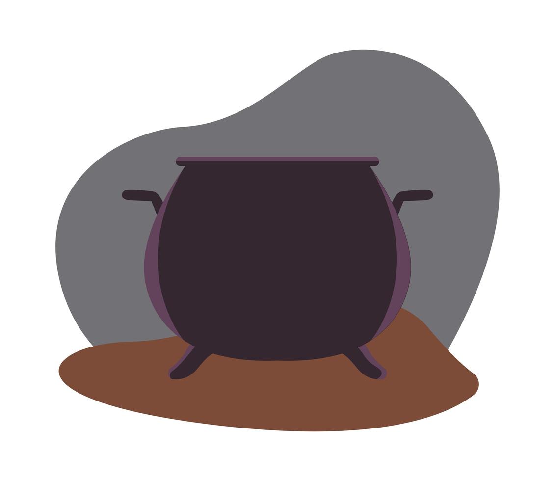 halloween witch cauldron icon vector