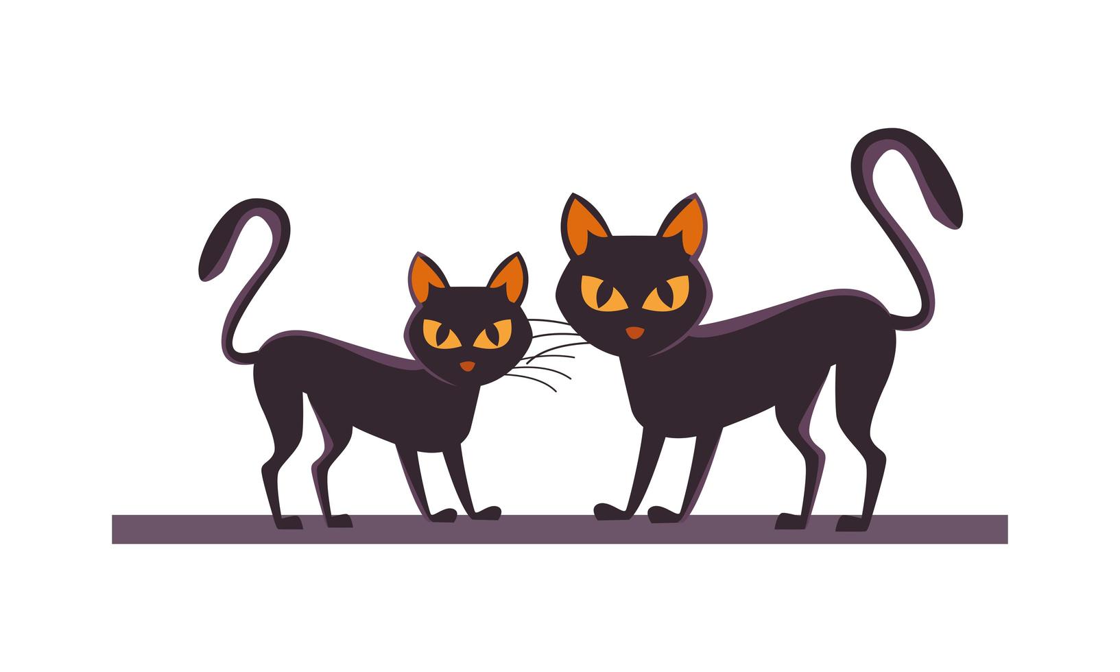 vector de gatos negros de halloween