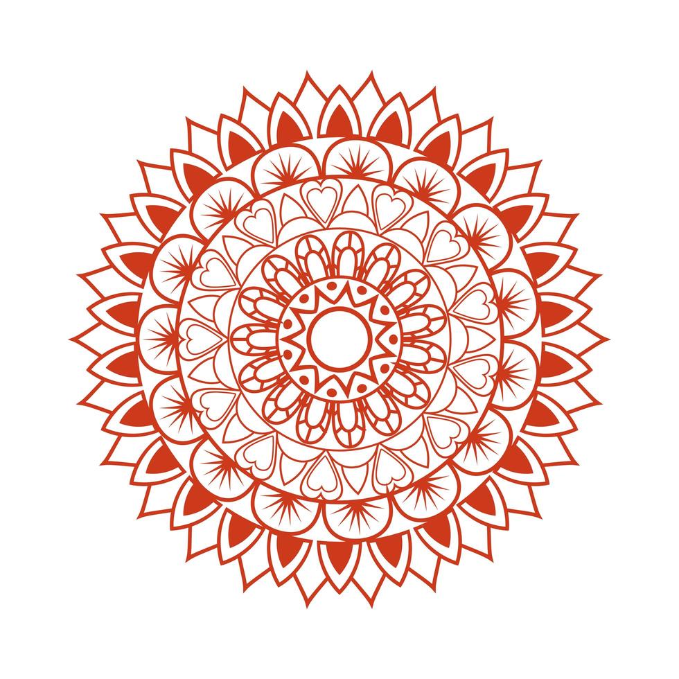navratri mandala with red color, hindu decoration icon vector