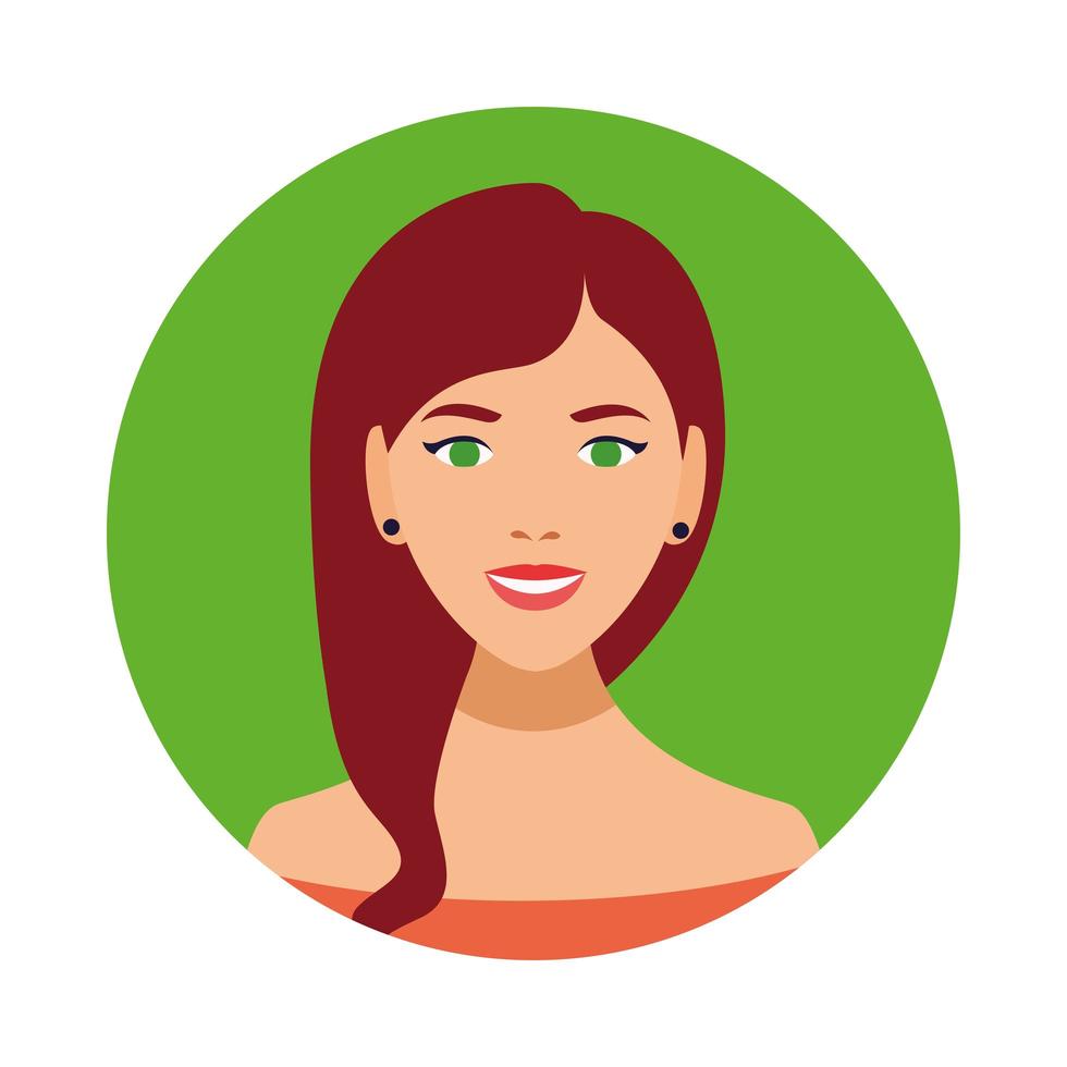 icono de personaje de avatar de mujer hermosa vector