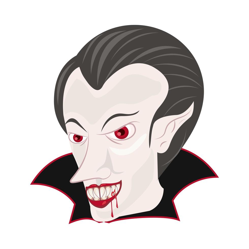 dracula count head halloween character vector