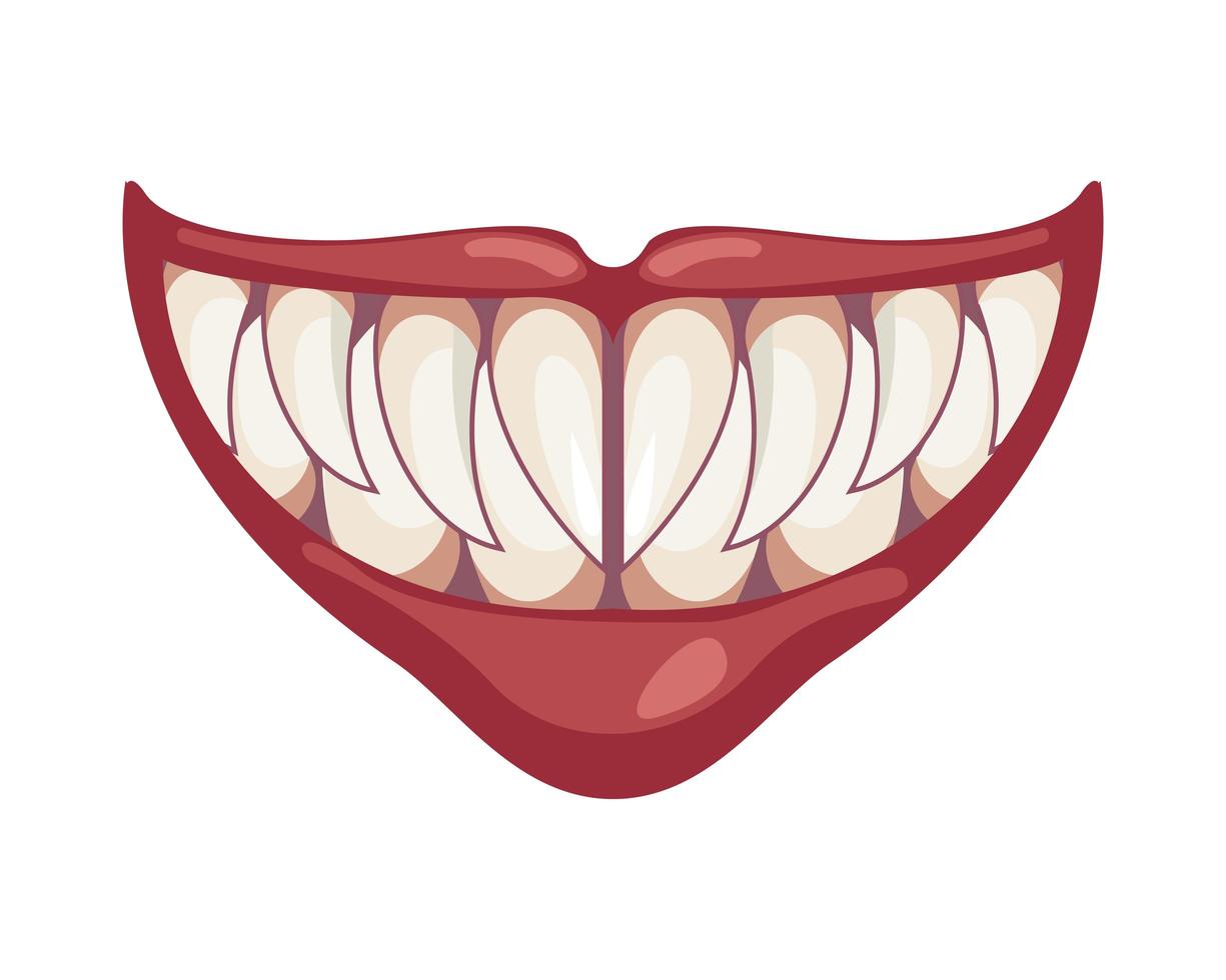 dark evil clown mouth halloween icon vector