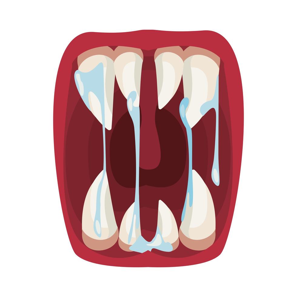 dark evil clown mouth halloween with slime vector