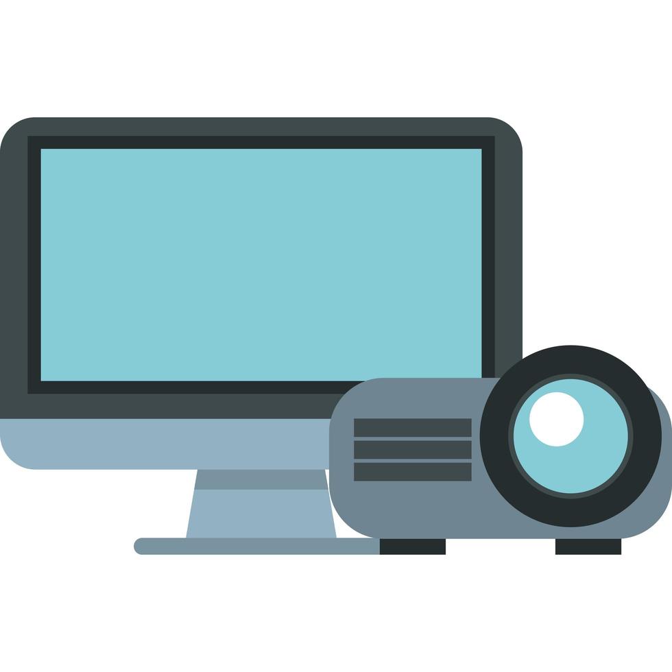 video projector with monitor display vector