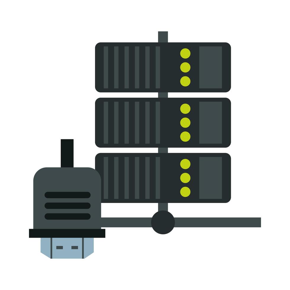 torre de escritorio de computadora con conector hdmi vector