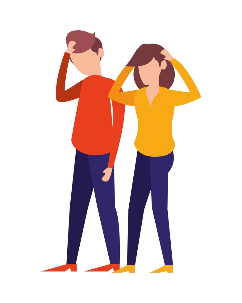 unhappy friends characters icon vector