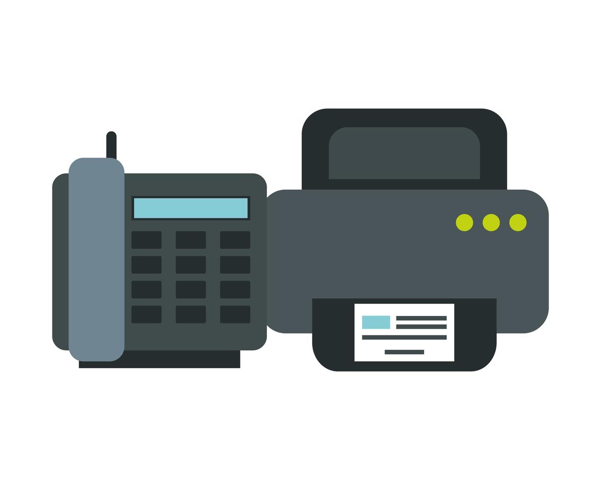 computer printer hardware with telephone vector