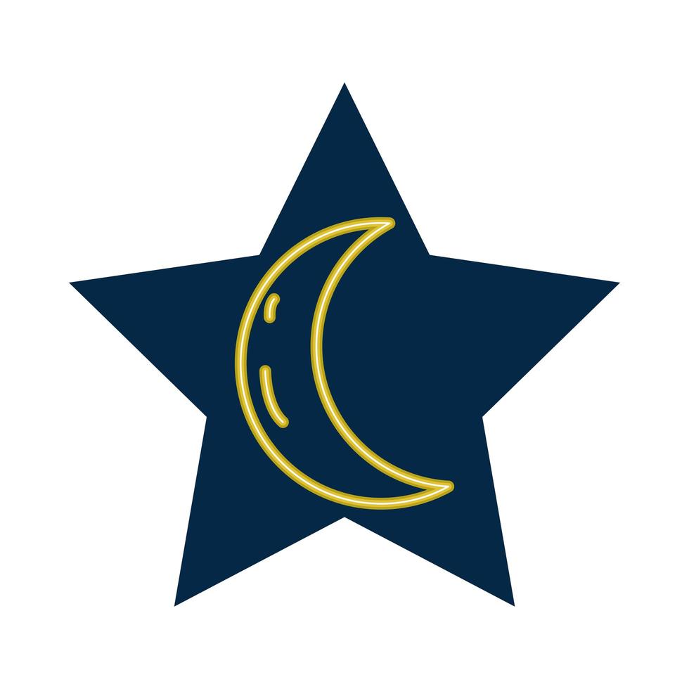 crescent moon neon style icon vector