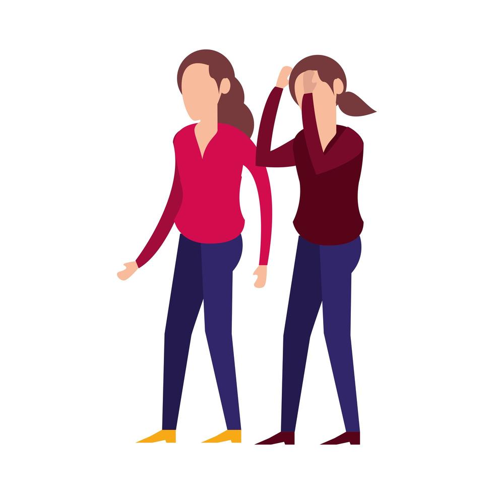 girls as friends avatars vector