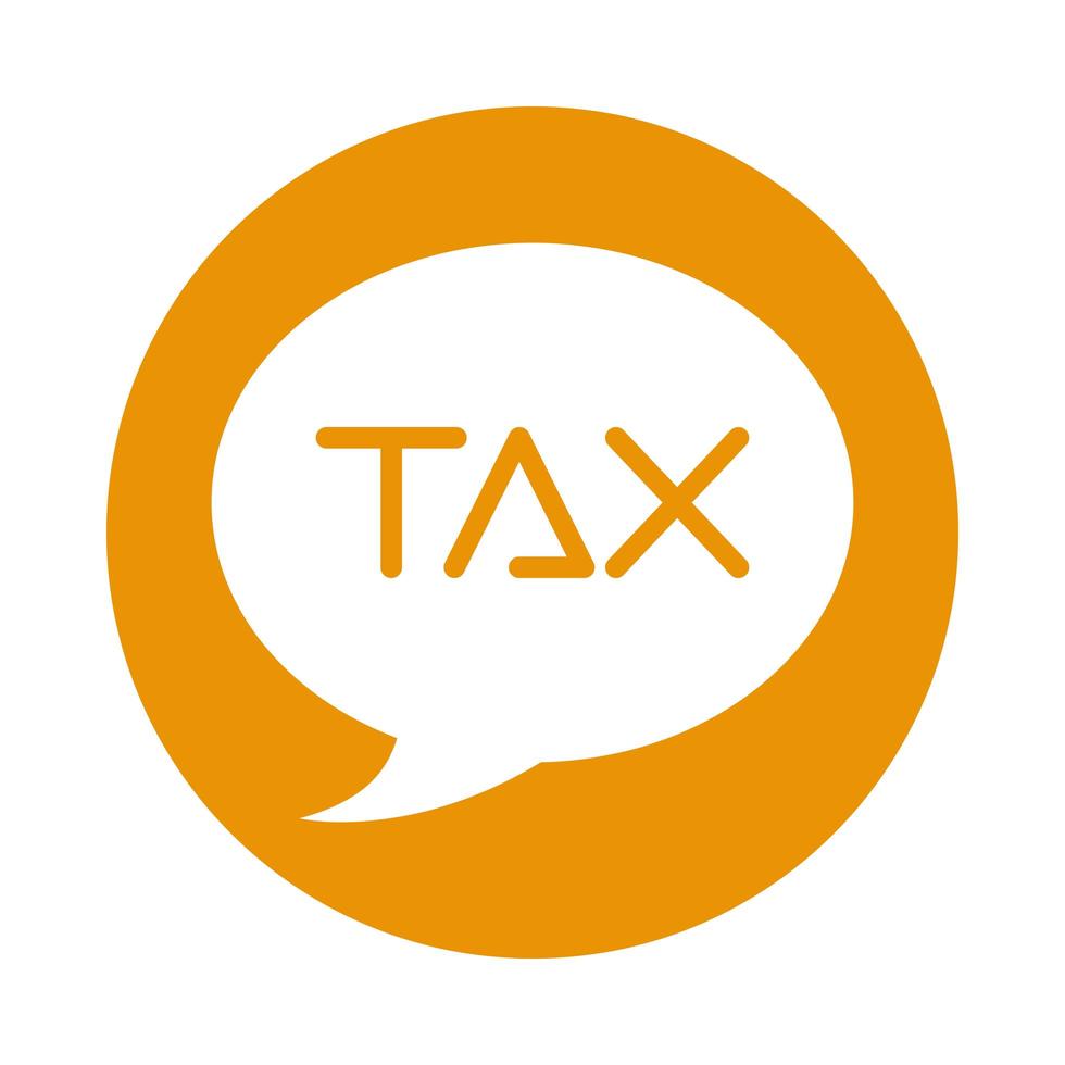 speech bubble with tax word isolated icon vector