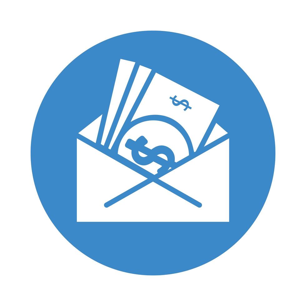 money bills in mail envelope vector