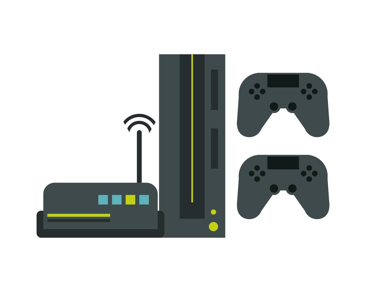 wifi router with video game console devices technology vector