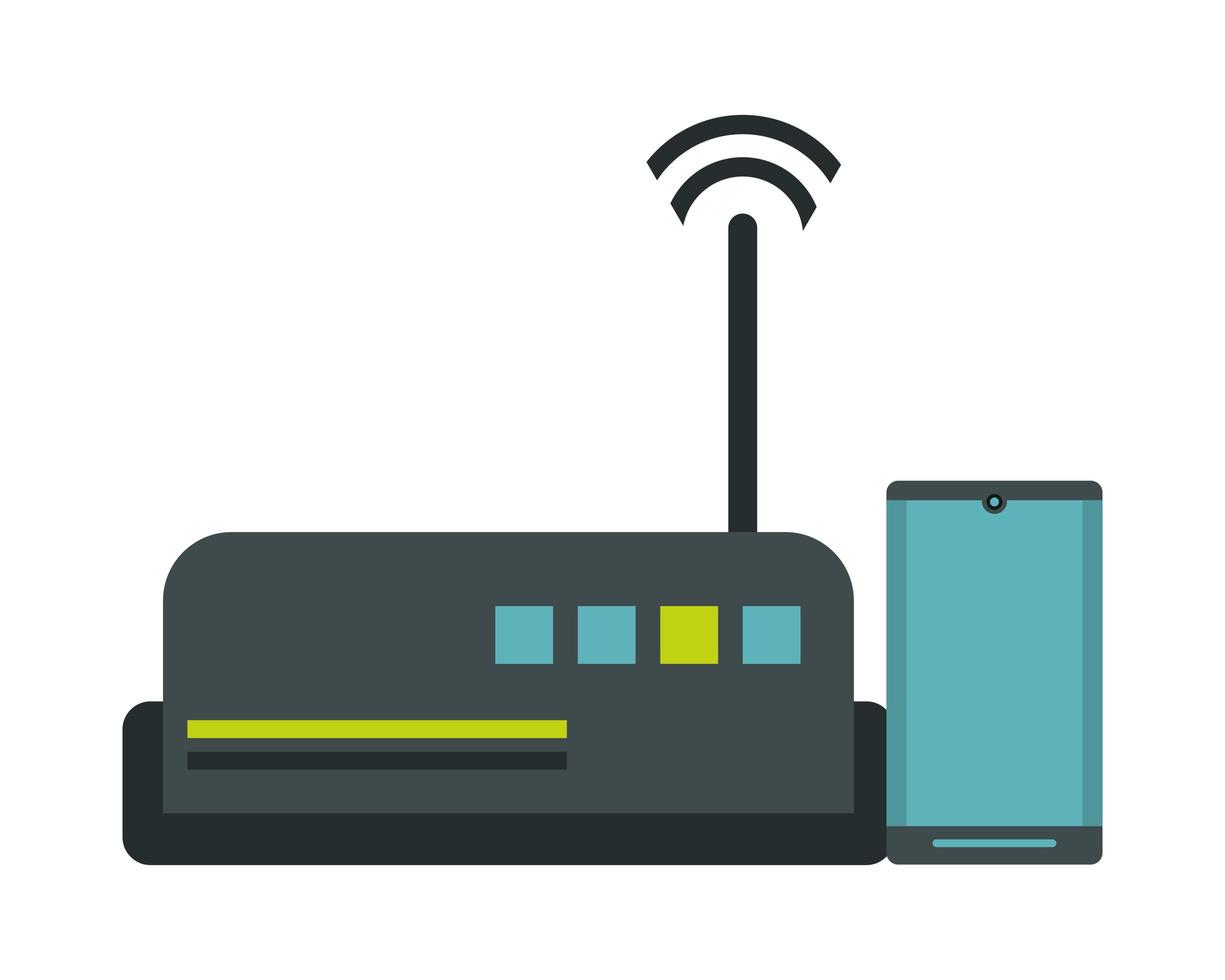 smartphone with router devices technology vector