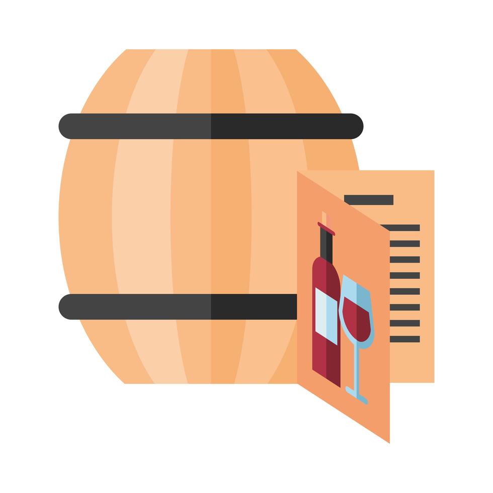 wine drink on menu with barrel vector