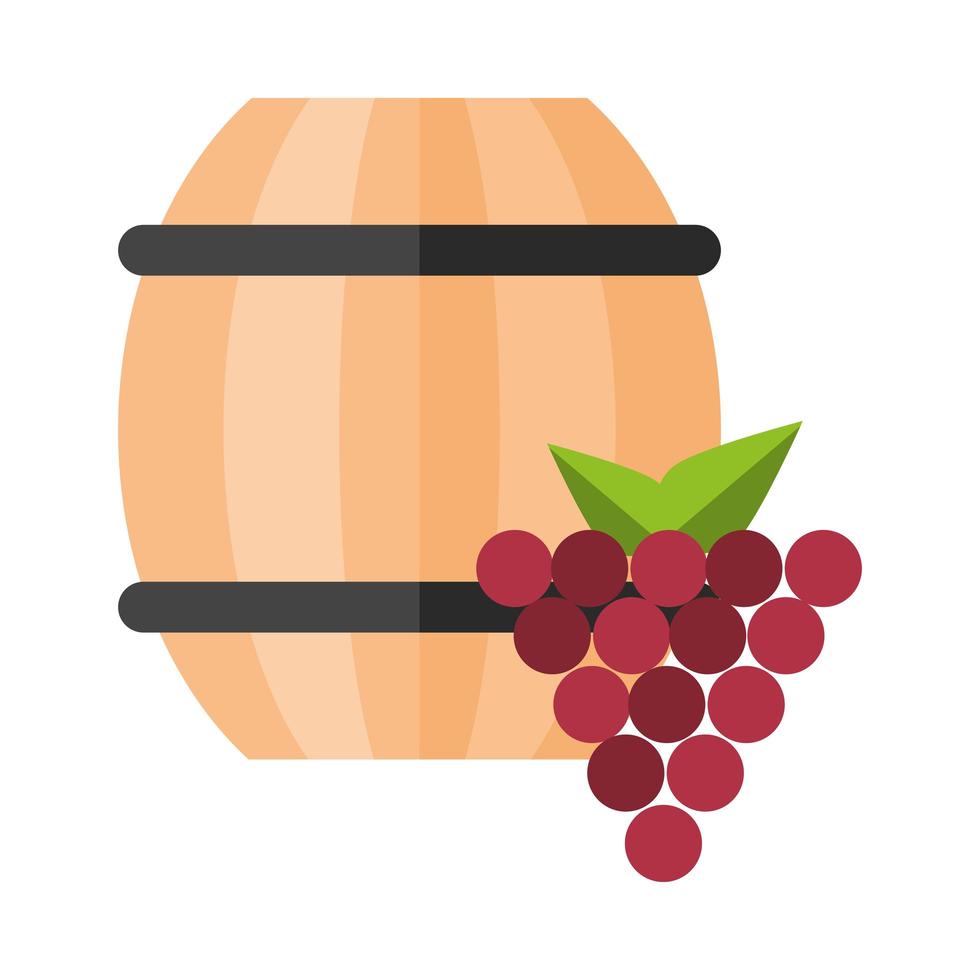 barril de vino con uvas vector