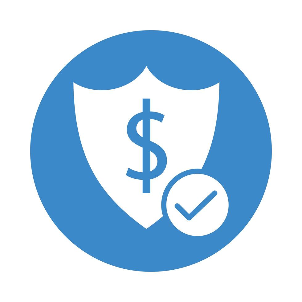 money dollar symbol in shield icon vector