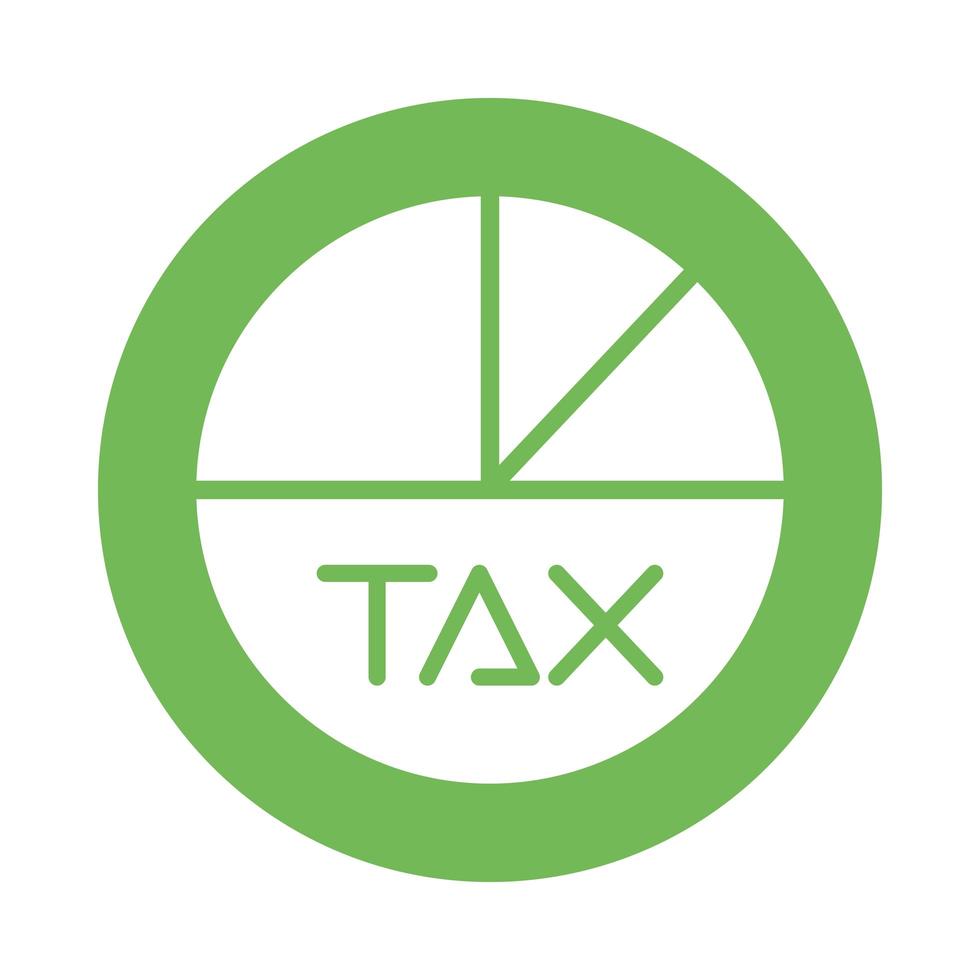 tax obligation pie chart icon vector