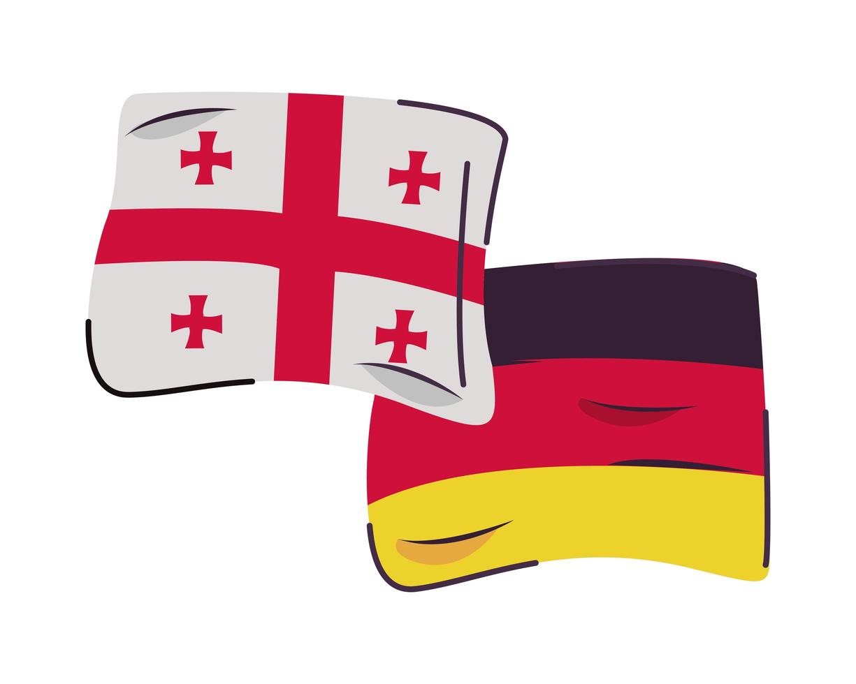 georgia and germany flags isolated icon vector