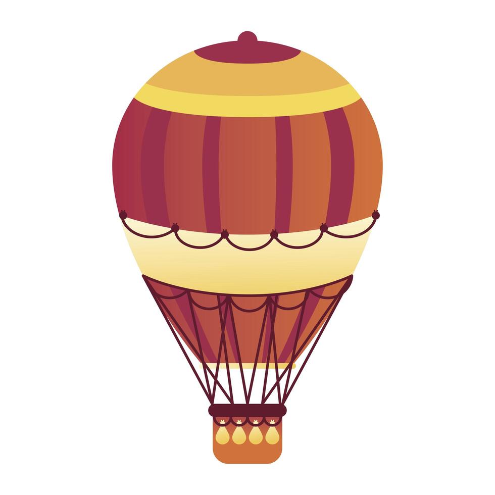 icono de viaje retro en globo de aire caliente vector