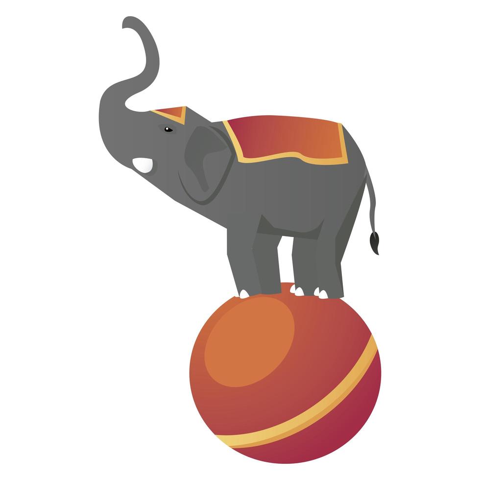 elefante de circo en globo vector