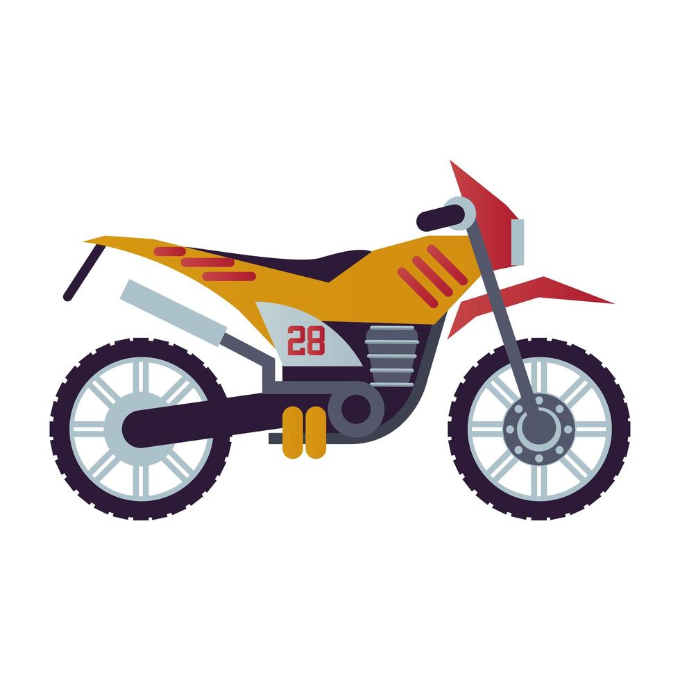 moto cross motorcycle style vehicle icon vector