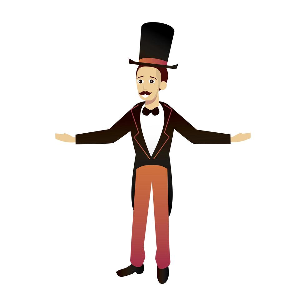 circus ringmaster with suit character vector