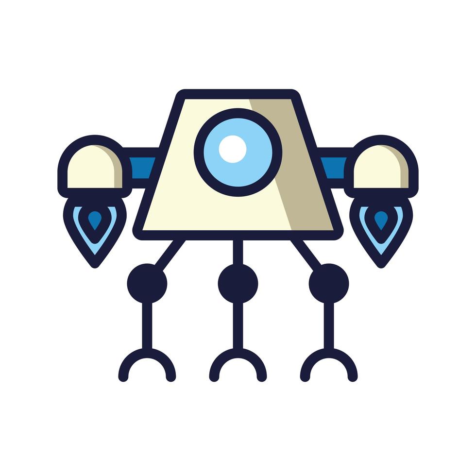 robot cyborg tech isolated icon vector