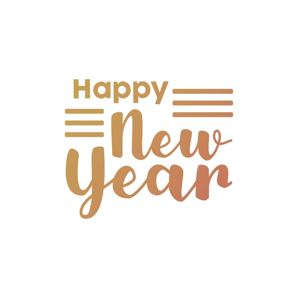 happy new year golden lettering vector