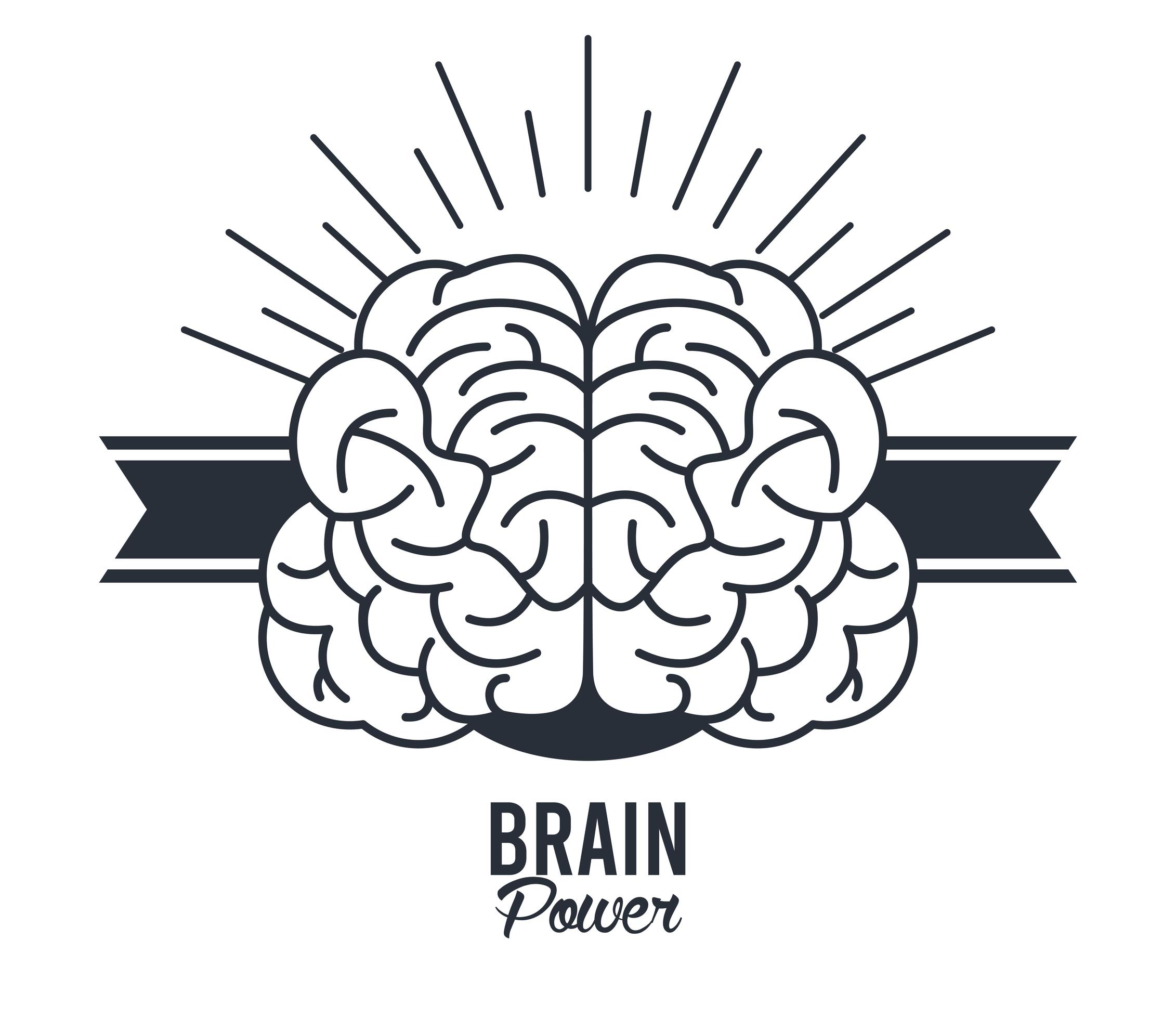 brain power frame with ribbon 2003085 Vector Art at Vecteezy