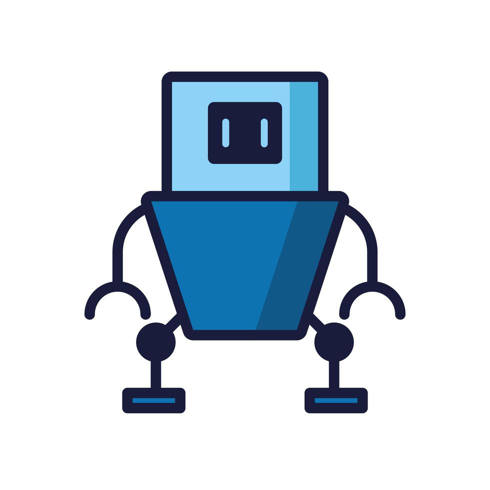 humanoid robot cyborg isolated icon vector