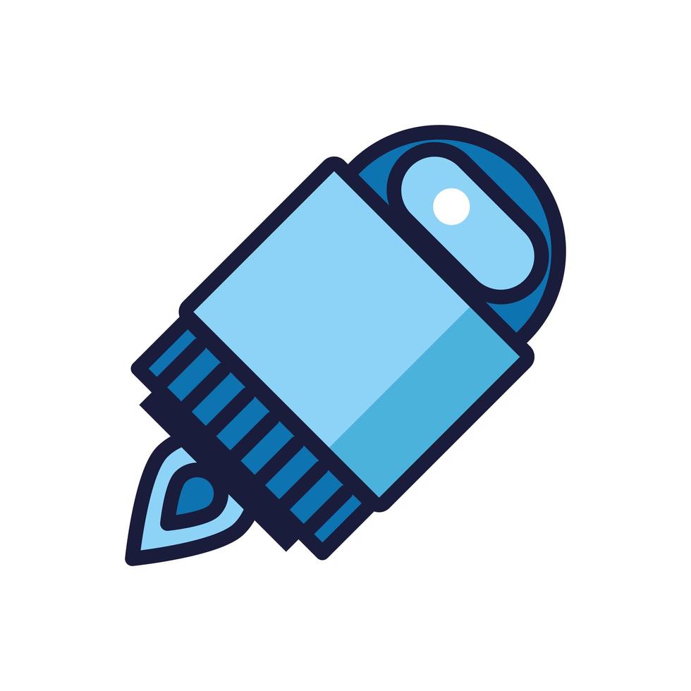 robot floating cyborg isolated icon vector