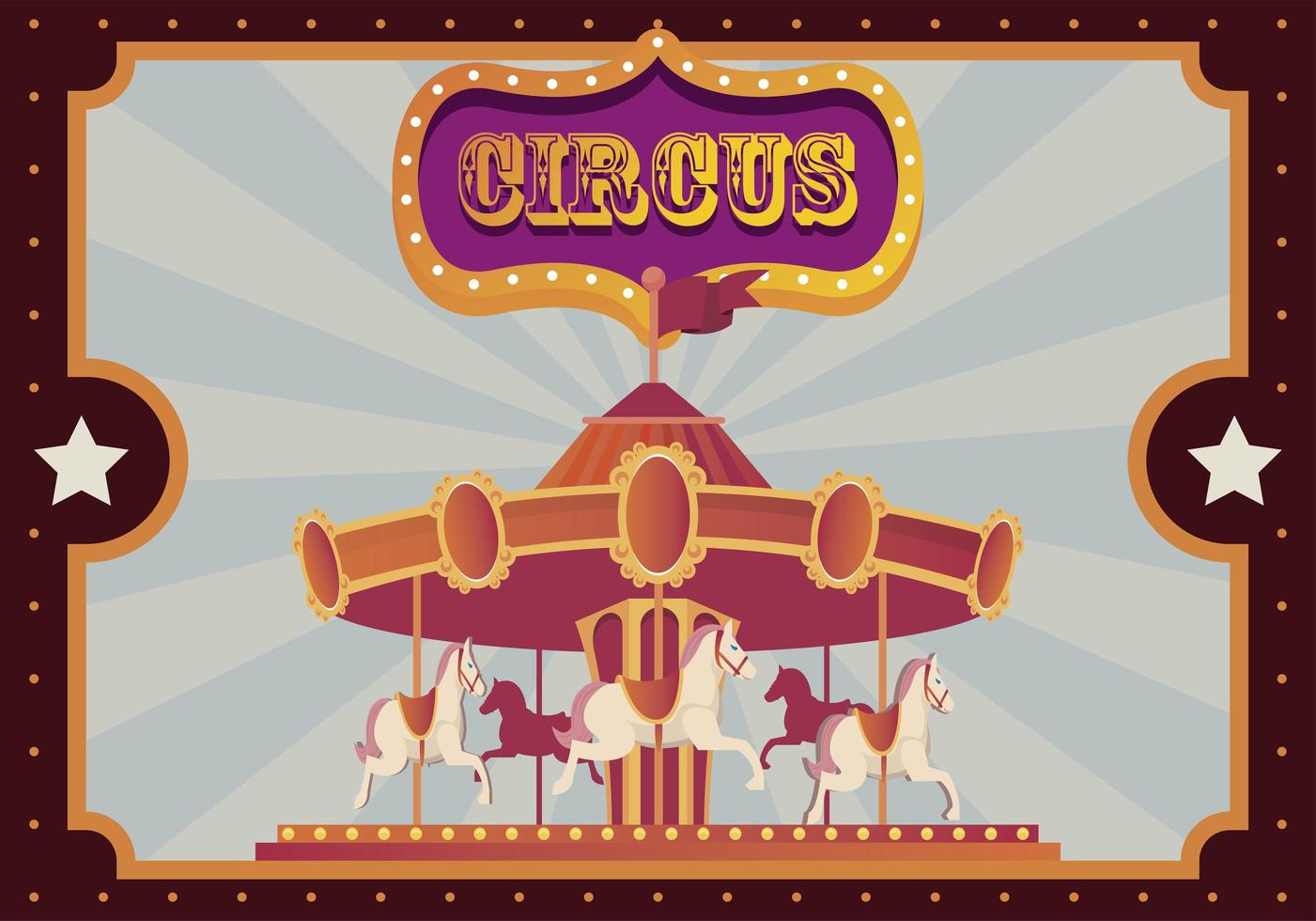festival fairground carousel with banner vector