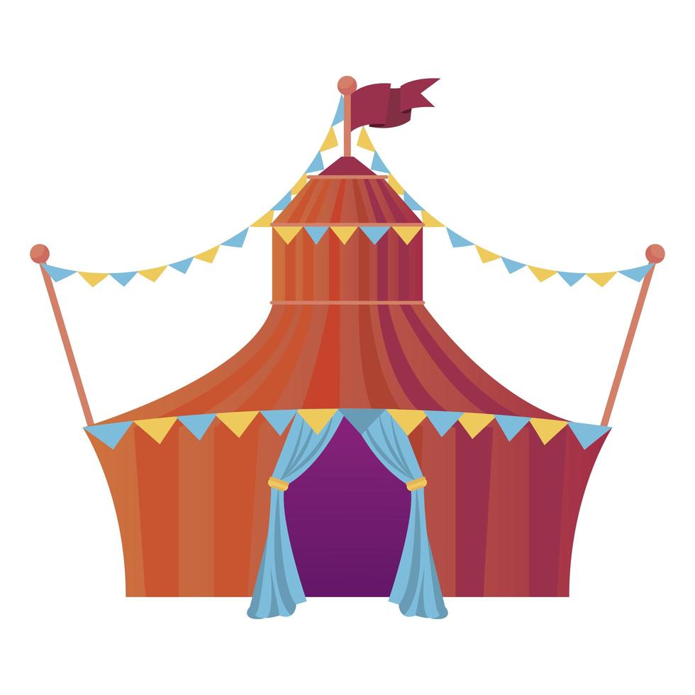 circus tent with garlands entertainment icon vector