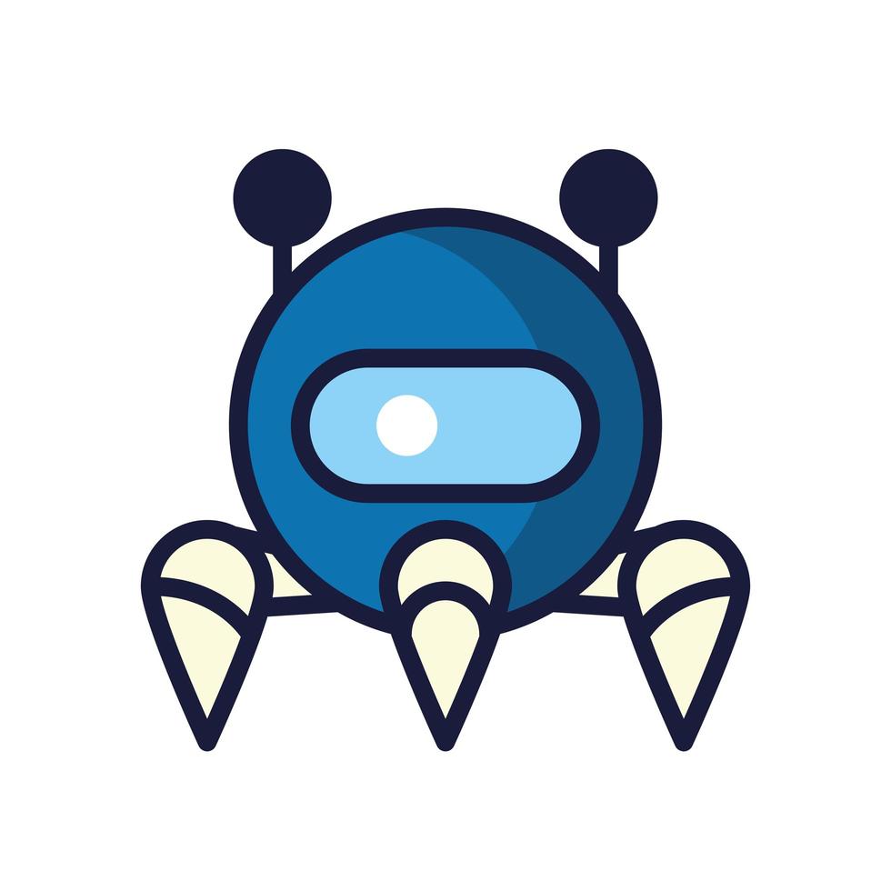 robot cyborg tech isolated icon vector