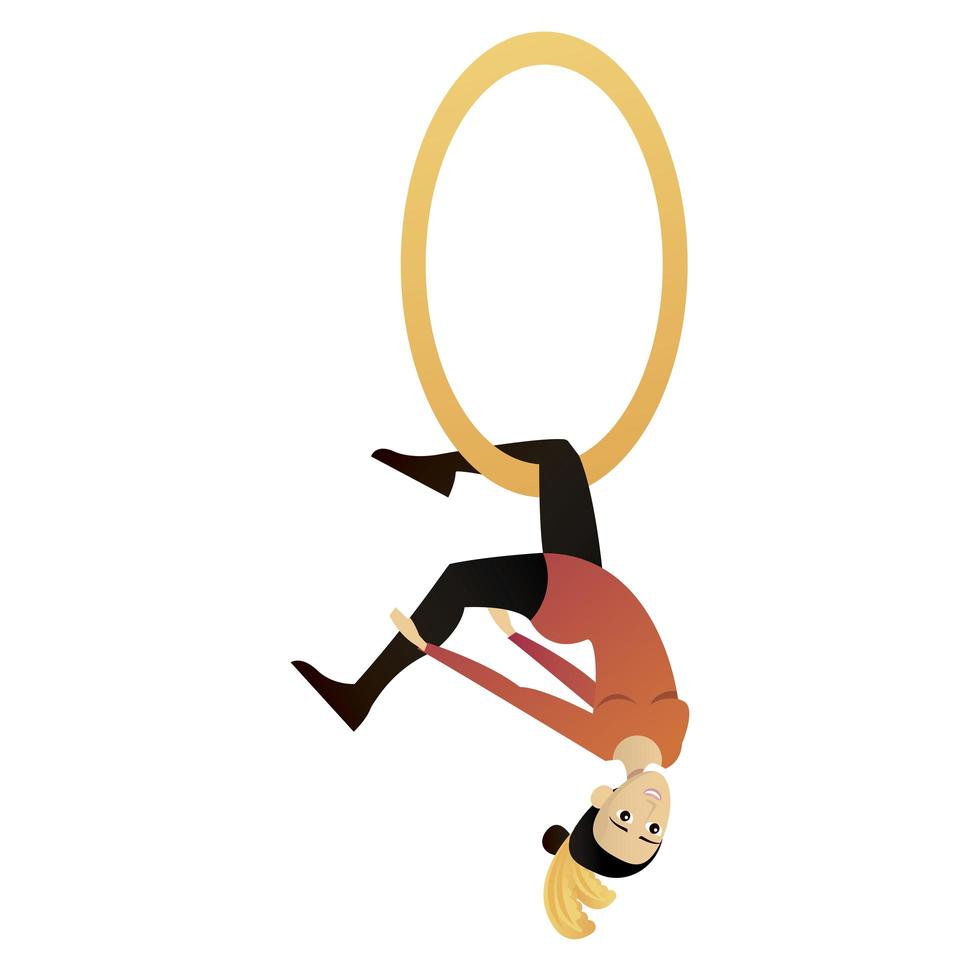 circus woman trapeze artist character vector