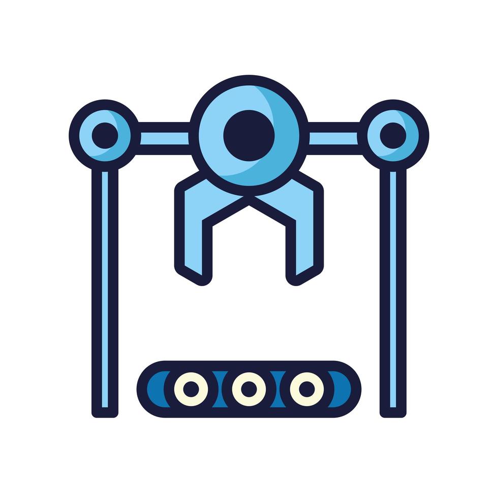 robot with wheels cyborg isolated icon vector