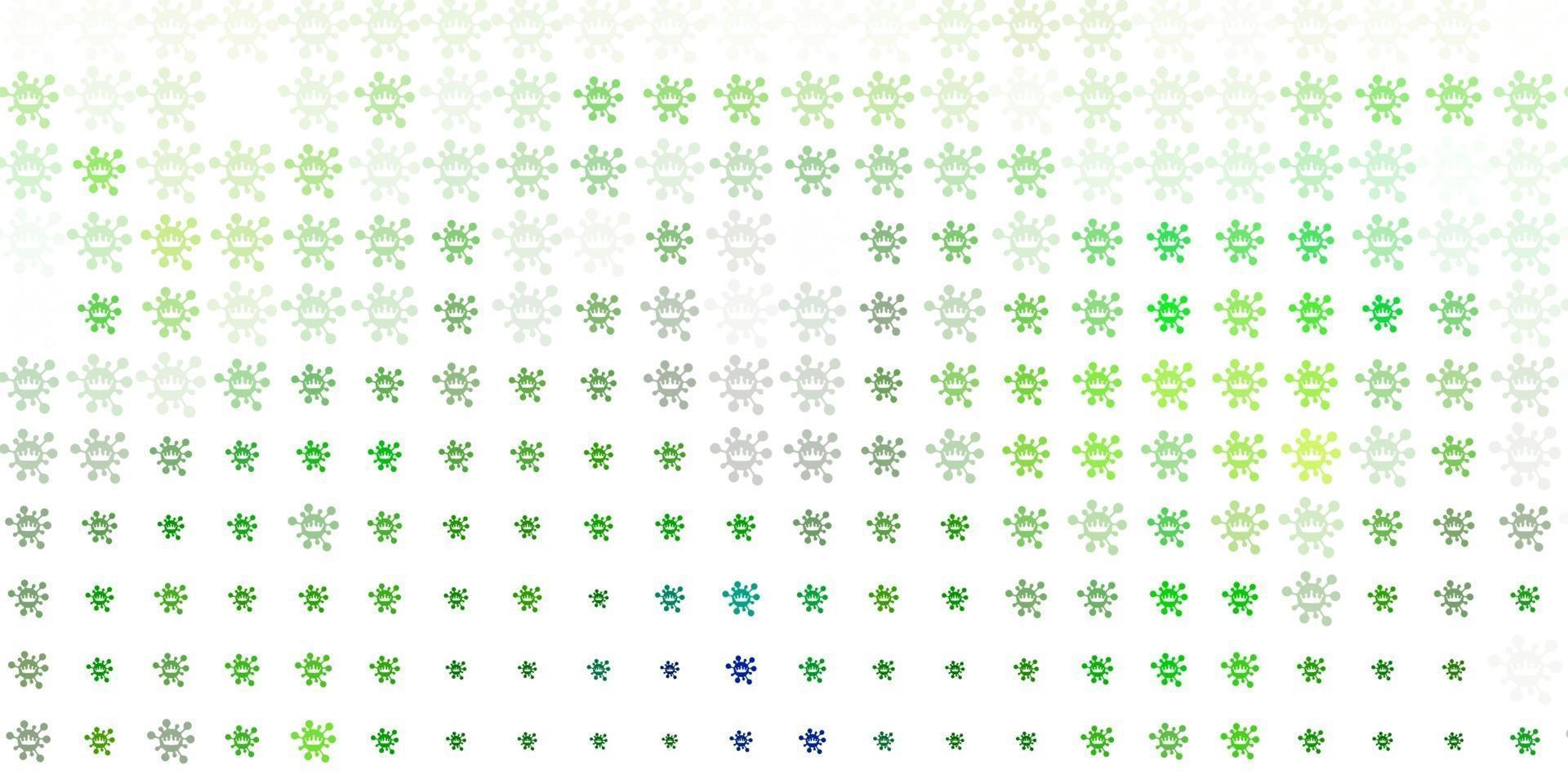 Light Green vector pattern with coronavirus elements.
