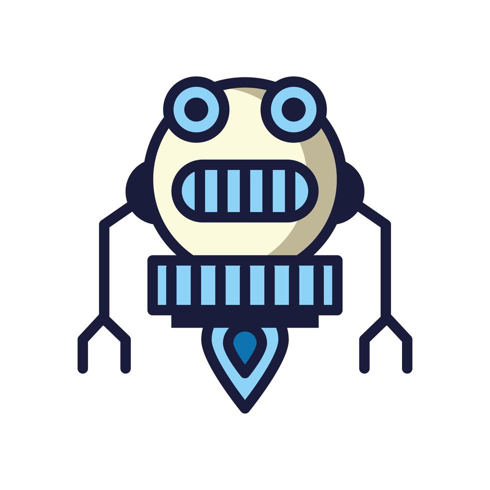 robot floating cyborg isolated icon vector