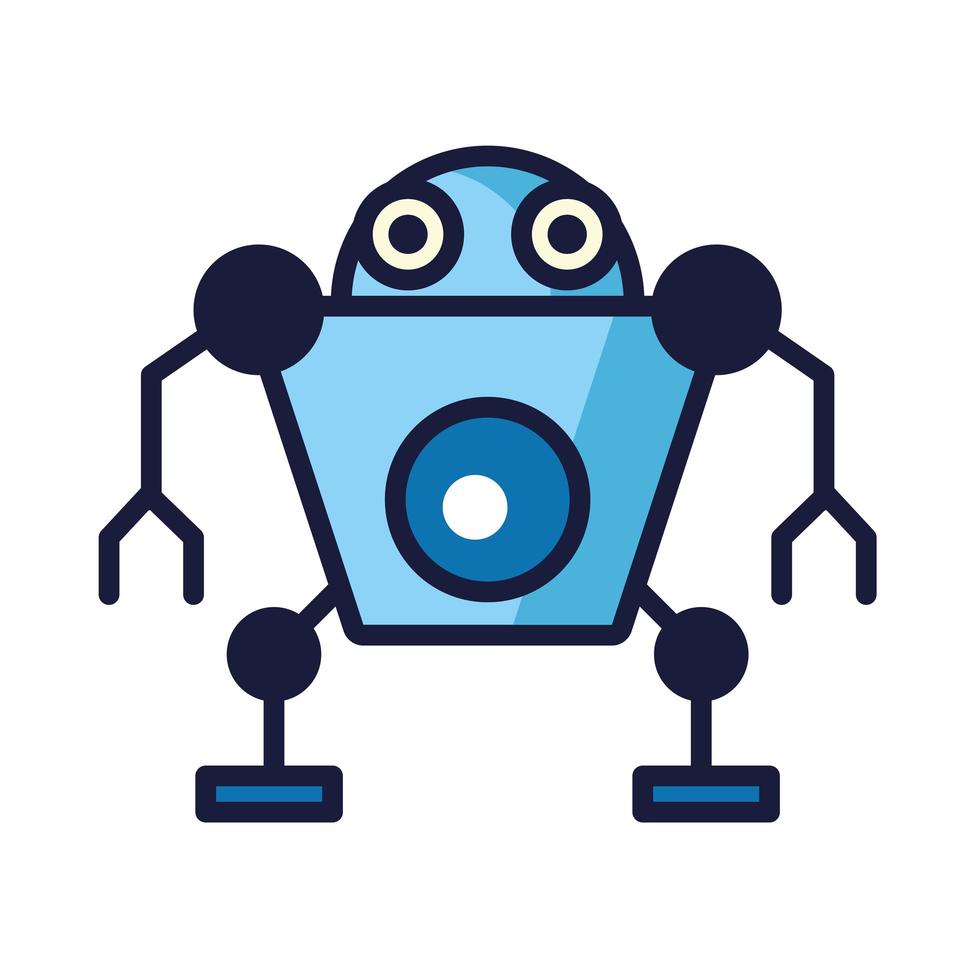 humanoid robot cyborg isolated icon vector