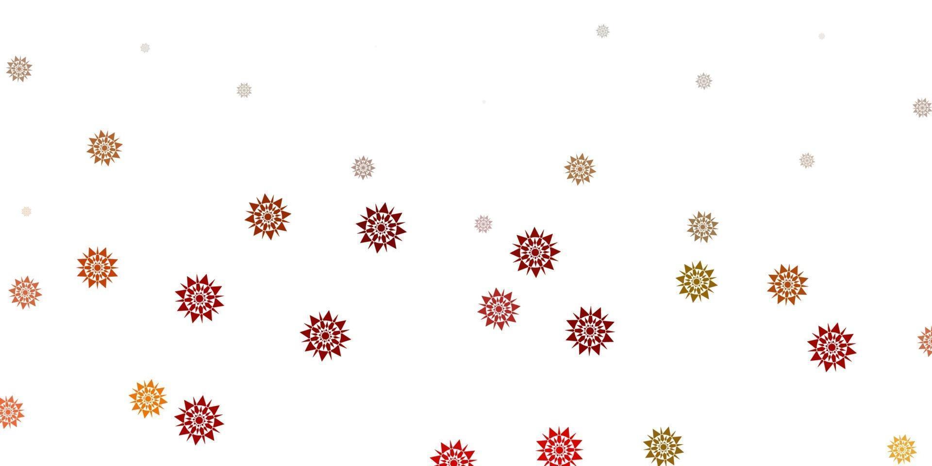 Light green, red vector template with ice snowflakes.