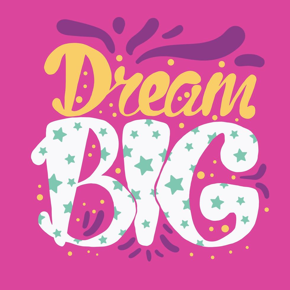 Motivation and Dream Lettering Concept vector
