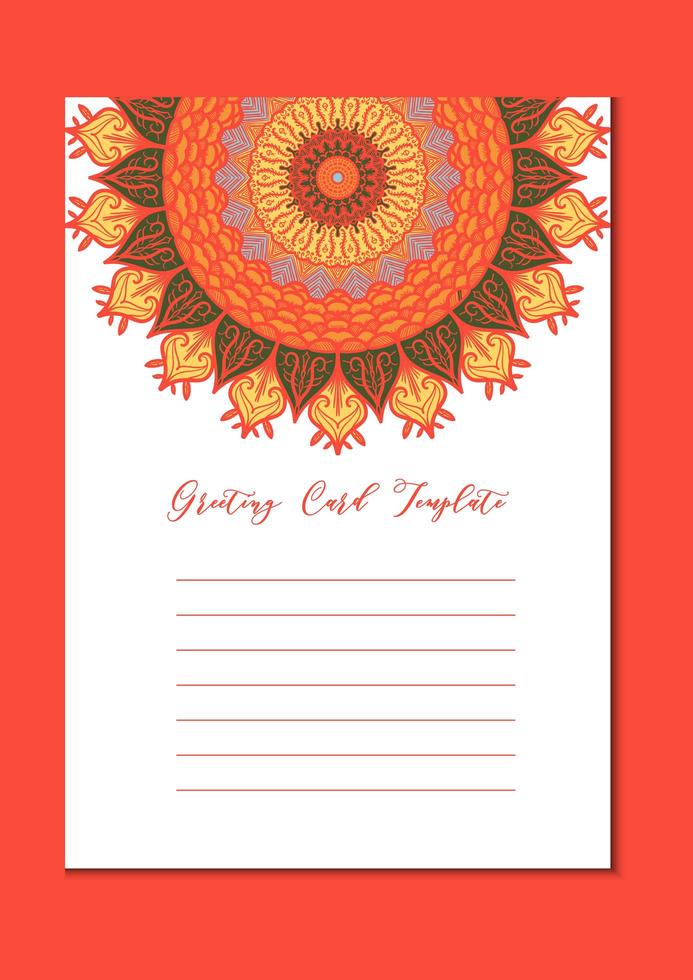 Mandala vintage template card vector