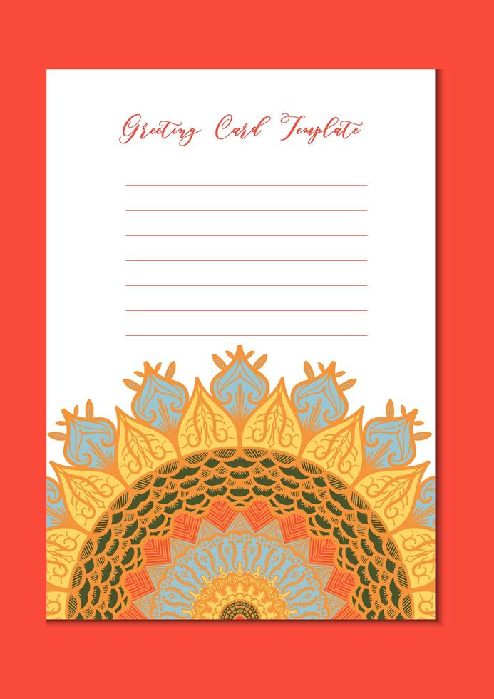 Mandala vintage template card vector