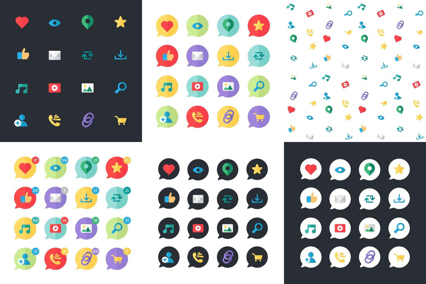 Web Virtual Socail Network Icons vector