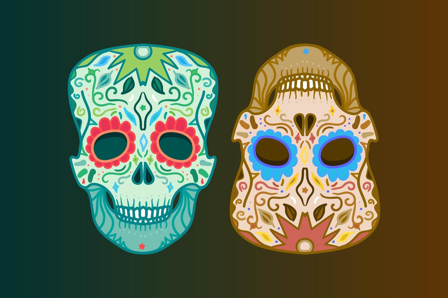 Mexican Detailed Skull vector