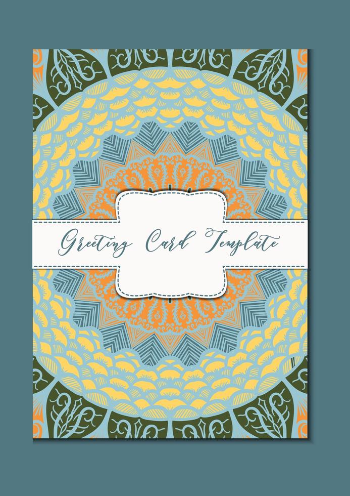 Mandala vintage template card vector