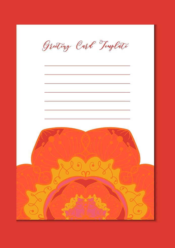 Mandala vintage template card vector