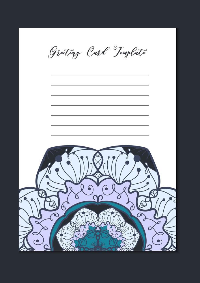 Mandala vintage template card vector