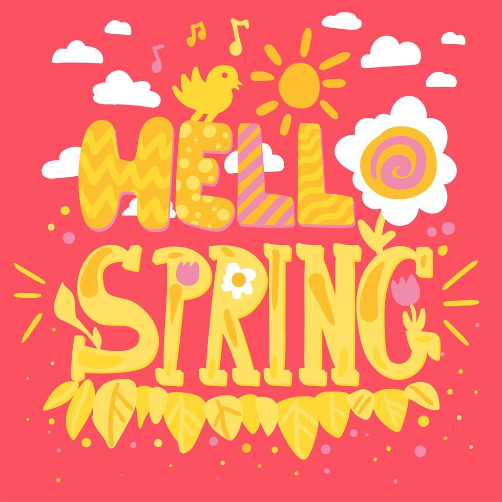 Hello Spring Concept vector